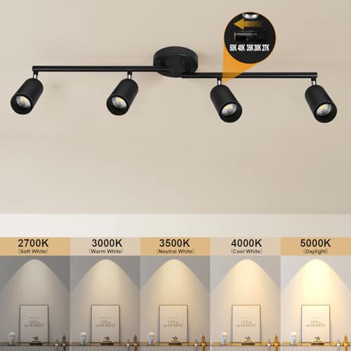 LED Track Lighting Kit 48W Track Light (Black)