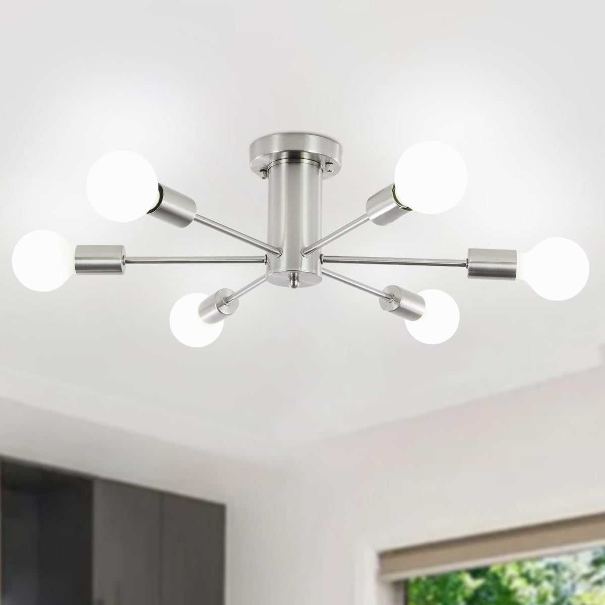 Modern Sputnik Chandelier (Nickel)