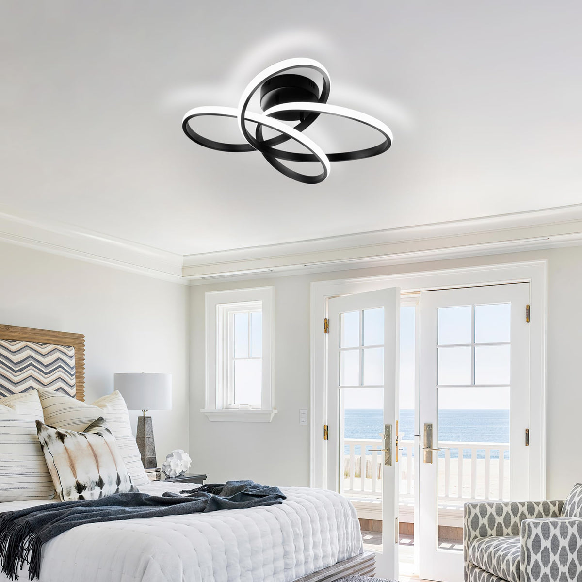 20" LED Chandelier (Black / 20in)