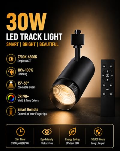 30W Zoomable LED Track Lighting Heads