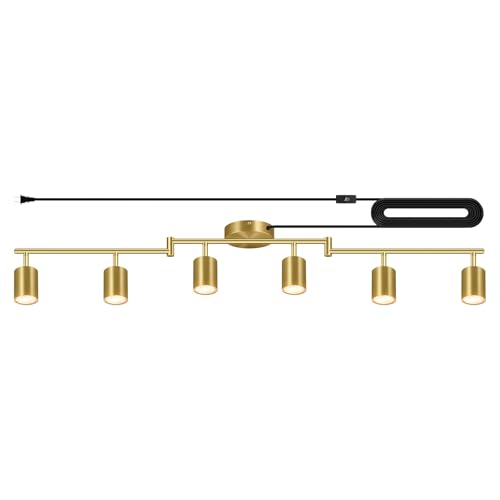 Plug in Track Lighting LED (6-Light Track Light(Gold))