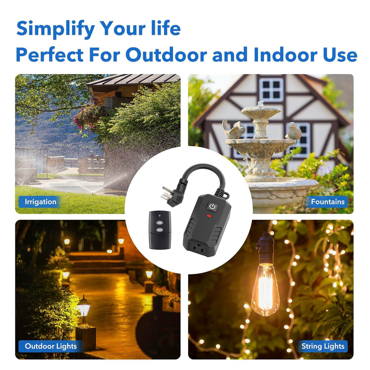 Remote Control Outlet Wireless Light Switch Outdoor Indoor 3 (1 Outlet, 1 Remote, 3 Pack)