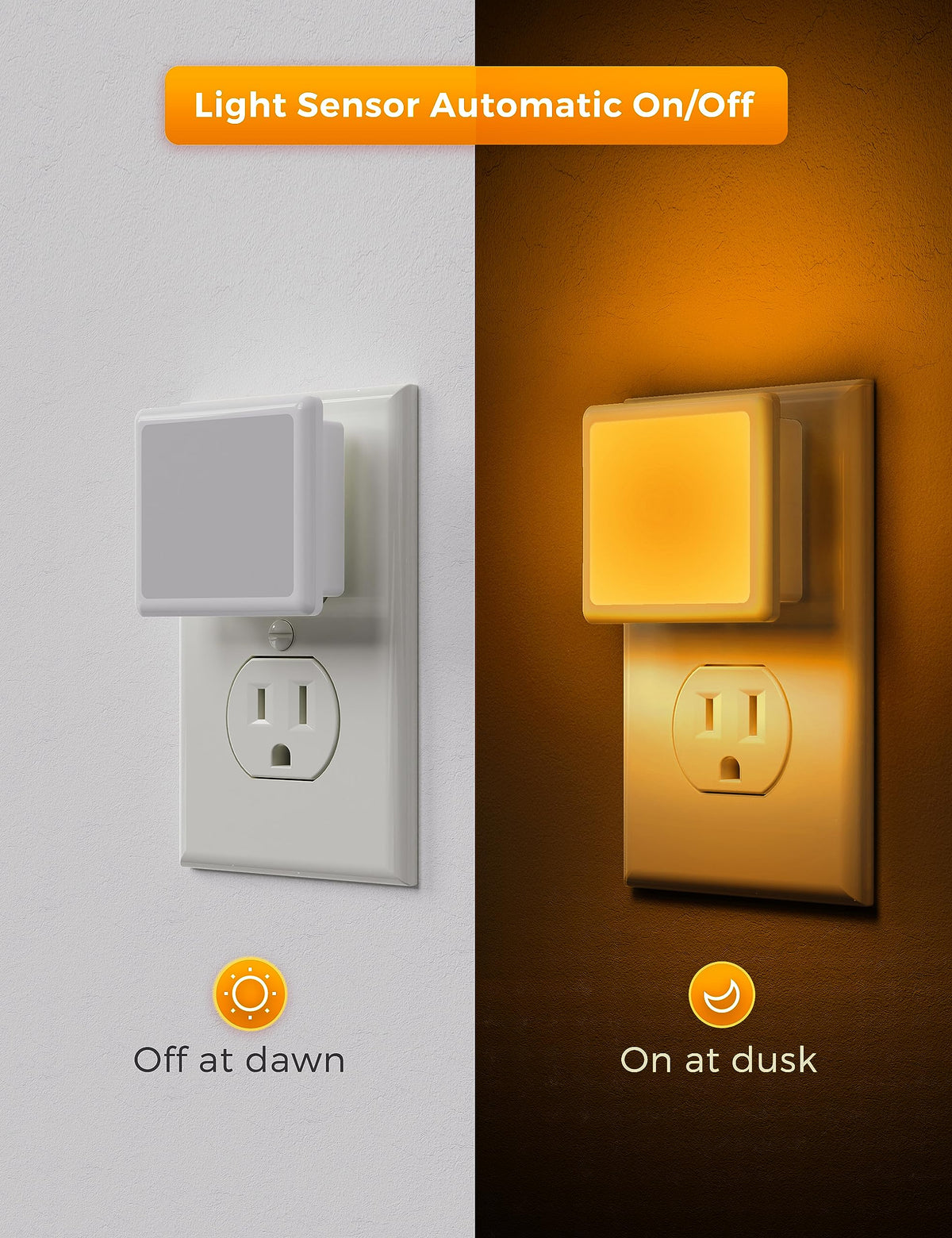 Night Lights Plug into Wall 2 (Amber)