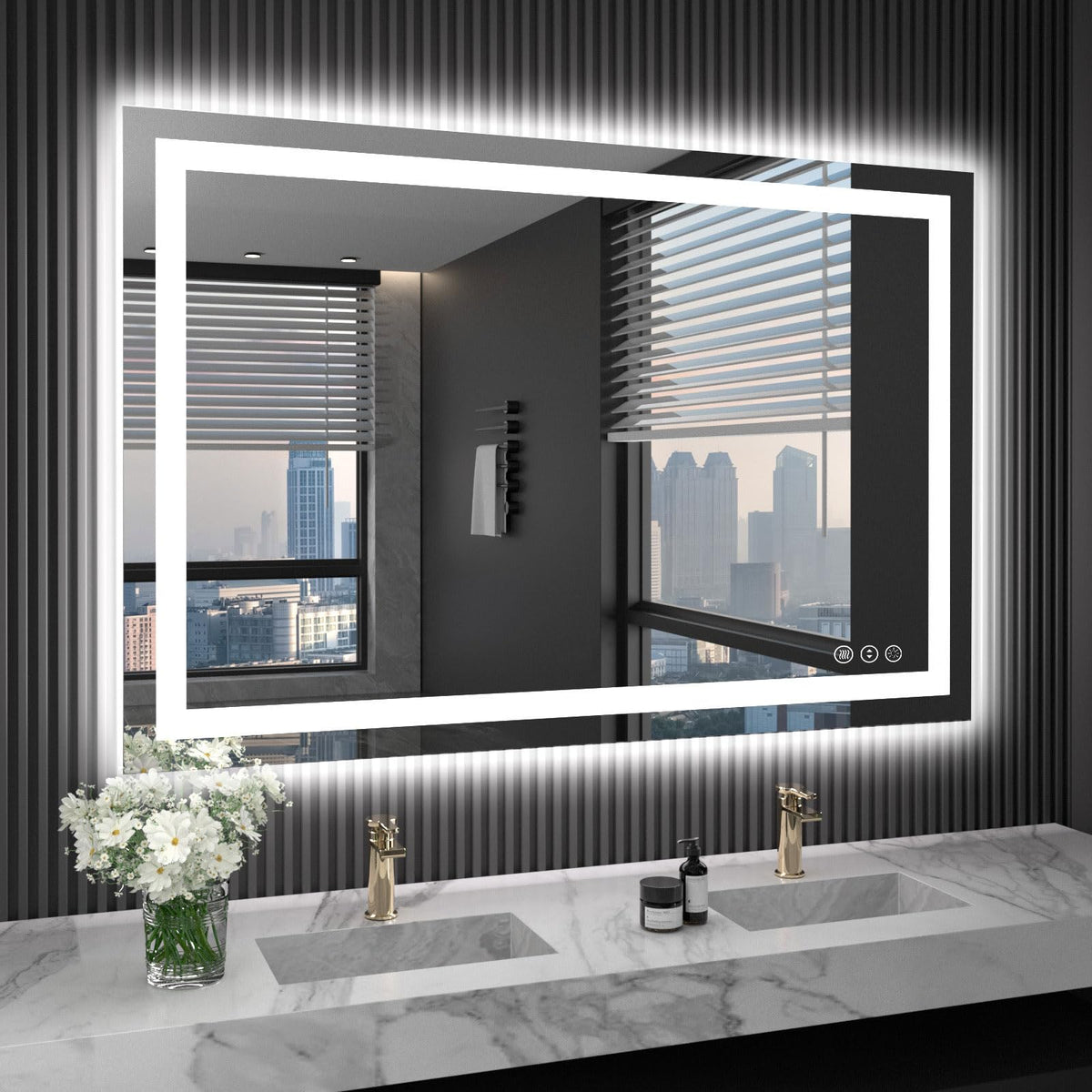 40"X32" LED Bathroom Mirror with Lights (Led / 32"L x 40"W)