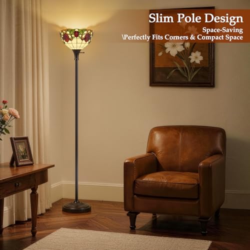 Tiffany Floor Lamp (Floral Dragonfly)