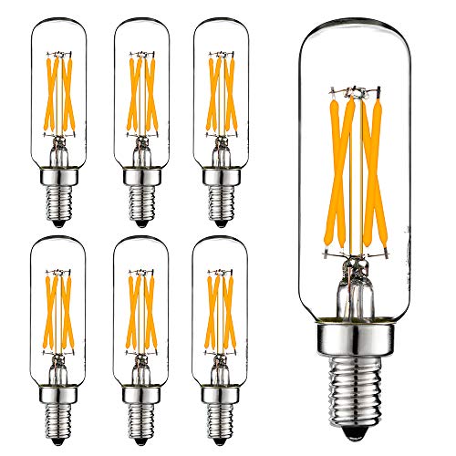 E12 T6 Candelabra Light Bulbs 60 Watt (Warm White 2700k 6w)