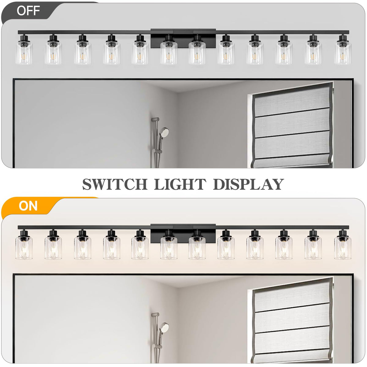 12 Light Bathroom Light Fixtures (Black / 12-light)
