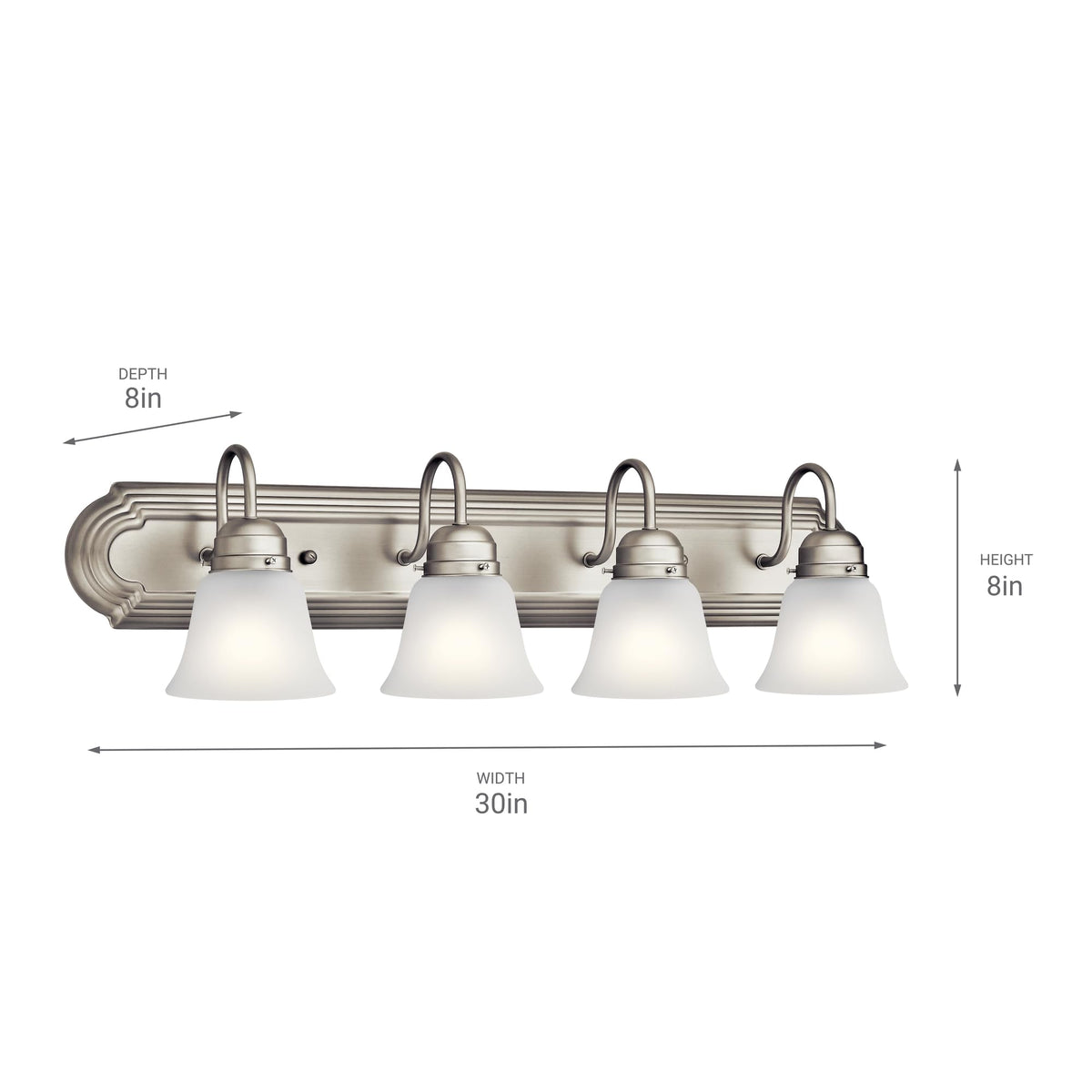 4 Light Bathroom Vanity Light (Brushed Nickel / 30")