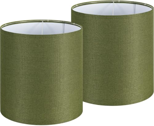 Large Sage Green Lamp Shades Set of 2 (Sage Green / 14"×15")