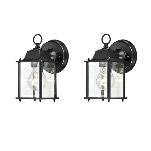 2 Packs Outdoor Wall Lantern (2 Pack / Black)