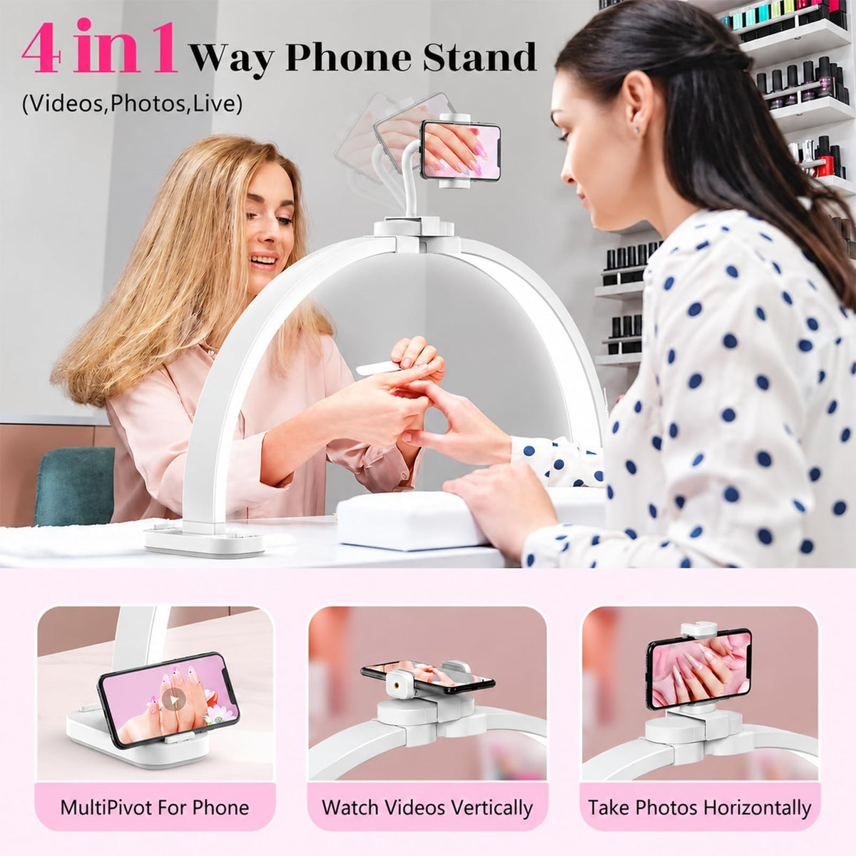Half Moon Light for Nail Desk (White no Diamond)