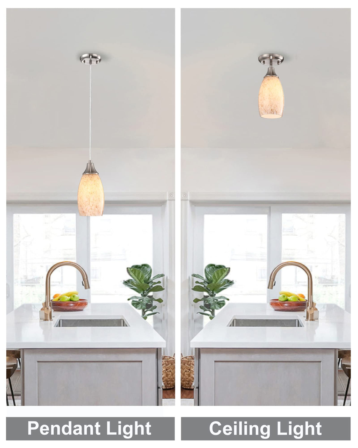 Milk Mini Glass Pendant Lights (Abstract Creamy-3Packs)