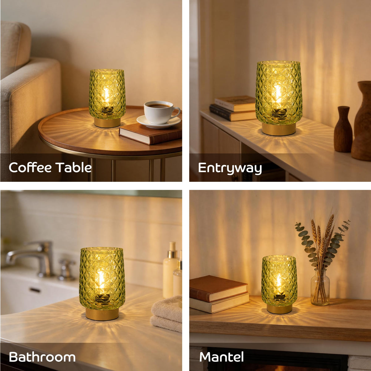 Battery Operated Table Lamp (Green)