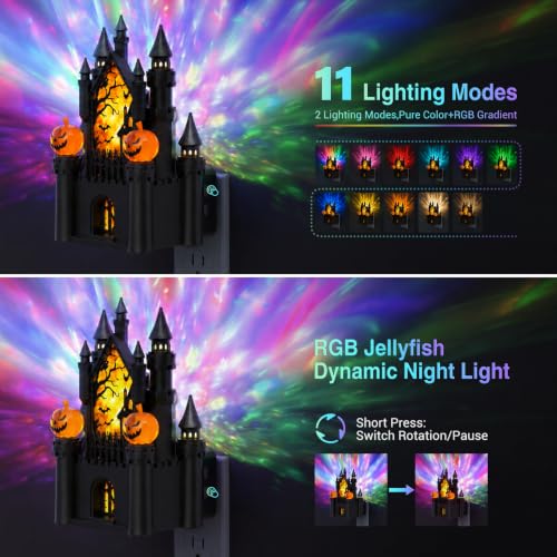 Night Lights Plug into Wall (Halloween Castle / 1 Pack)