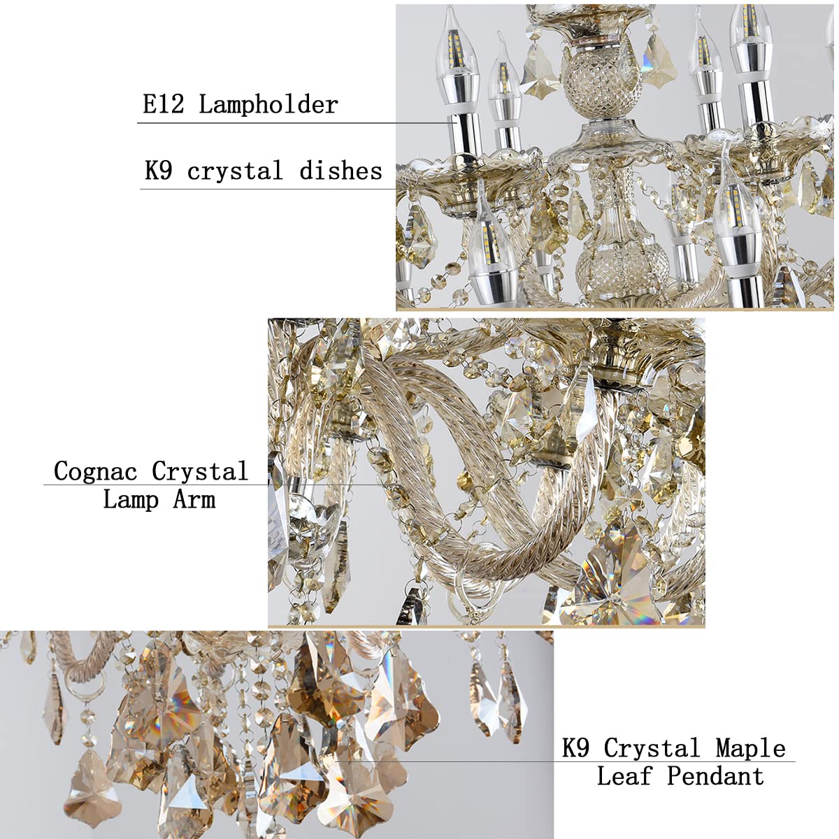 Modern Elegant K9 Crystal Chandelier 8 Lights (8 Lights)