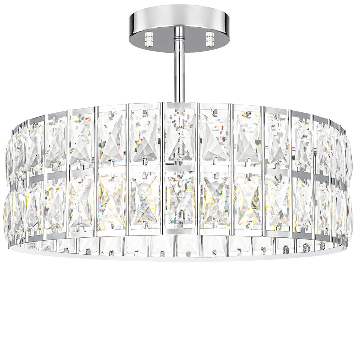 Crystal Ceiling Light Fixture (16in - 5 light - A / Chrome)