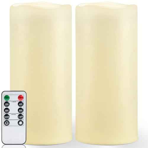 Dark Ivory Flameless Candles (Dark Ivory / 5"x 12")