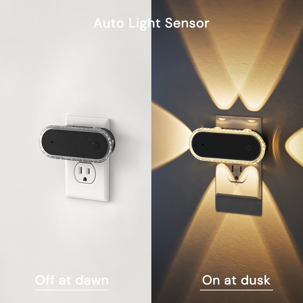 Night Lights Plug into Wall 4 (Black-3000K-4 / 4 Pack)