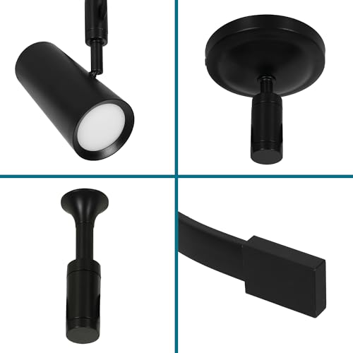 Ellipse Track Ceiling Light with 5 Adjustable LED Heads (Black)