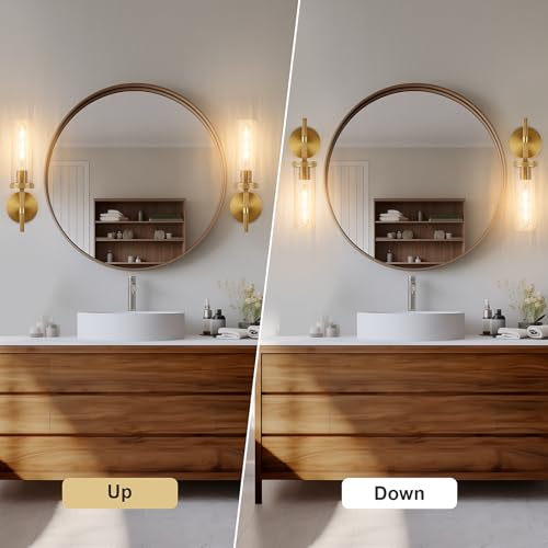 15" Knurled Brass Wall Sconces Set of 2 (Brass-Crackle Tube / 15″-2 Pack)