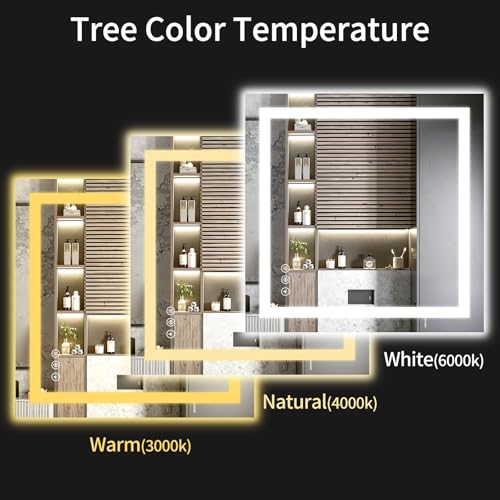 36"x36" LED Bathroom Mirror with Lights (36"L x 36"W)