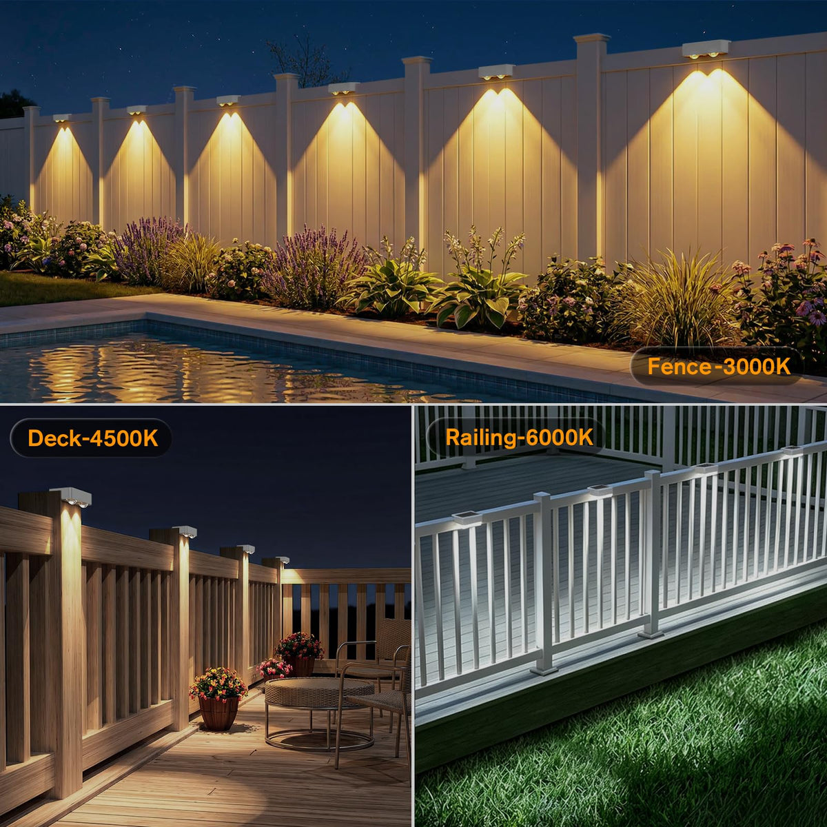 Solar Deck Lights Outdoor 16 Pack (White / 16 Pack)