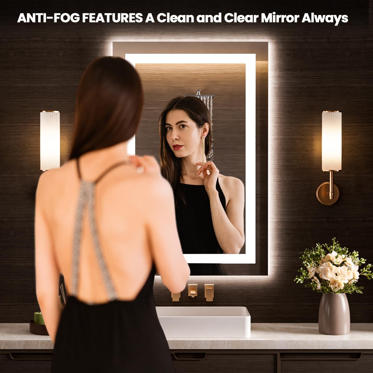 28"X34" LED Bathroom Mirror with Lights (Led / 28"L x 34"W)