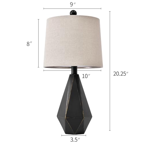 20.25'' Table Lamps Set of 2 (Small - Black with Gold)