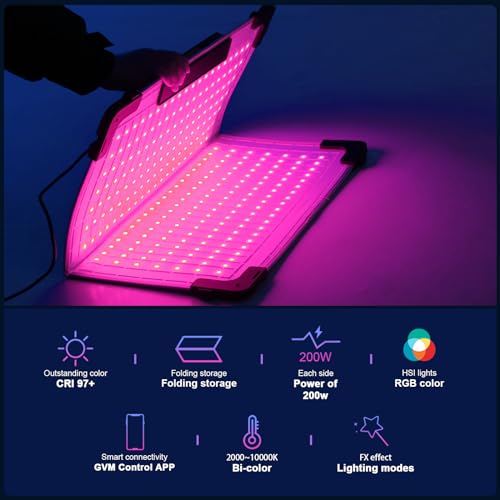 GVM 200W Flexible Led Panel Light Mat with Bluetooth Control (2)