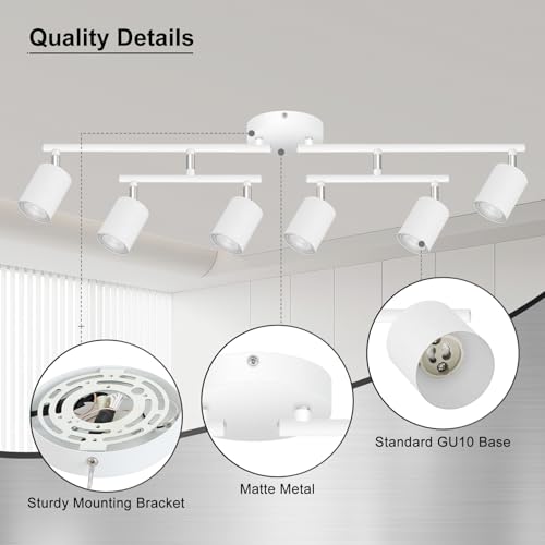6 Light Track Lighting Fixtures Ceiling (6 light-white)