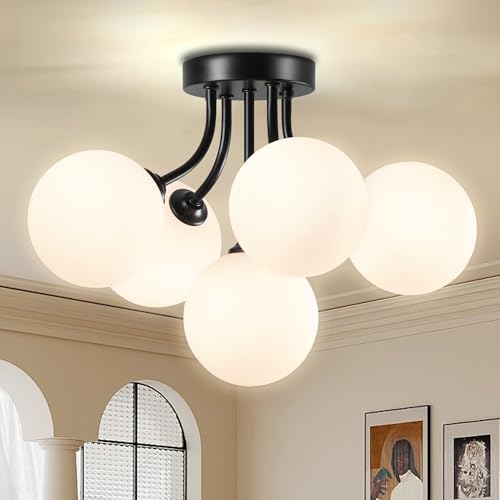 Sputnik Chandeliers for Bedrooms with Glass Globe