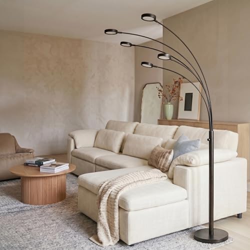 Orion Arc Floor Lamp for Living Room (Sanded Black)