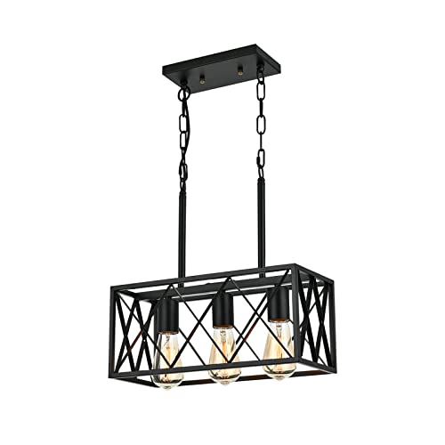 Farmhouse Pendant Light with Metal Cage