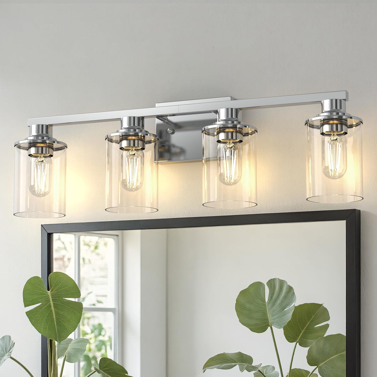4 Light Chrome Bathroom Vanity Light Fixture ETL Listed (Chrome / 4-Light)