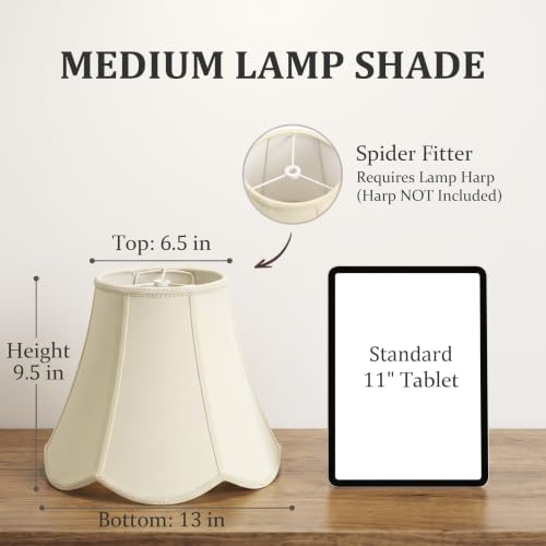Cream Bell Lamp Shades Set of 2 (Cream)