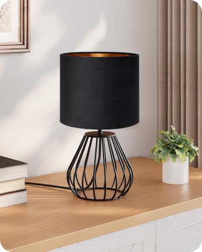 Black Table Lamp (Black Velvet + Black)