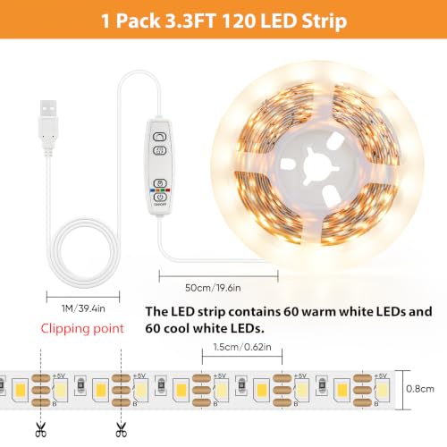 3.3ft 120 LEDs Strip Lights
