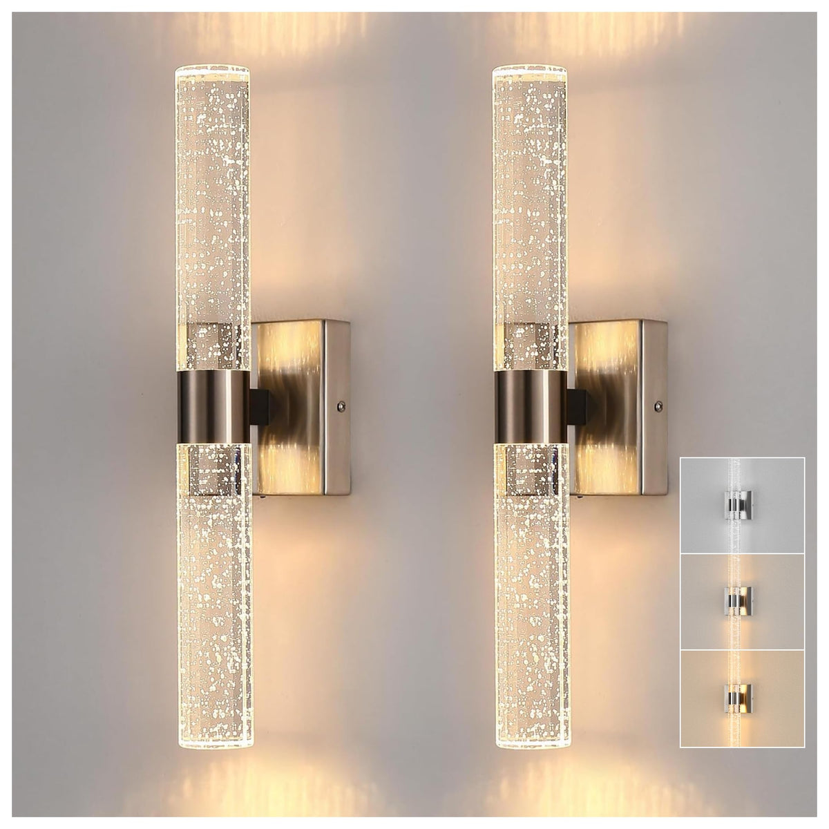 Modern Wall Sconces Set of Two (Nickel / 18in)