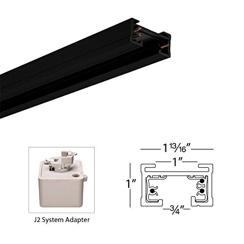 J2-T8-BK 120VJ2 Track Two Circuit, Black (Black / 8 Feet / J2-Series (2 Circuit))