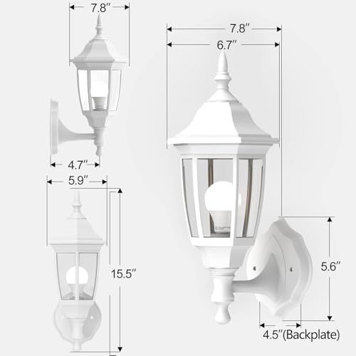 Dusk to Dawn Plastic Outdoor Wall Light Fixtures (White / Dusk to Dawn-Plastic)