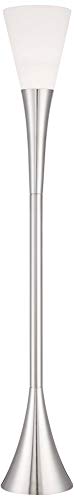 Piazza 72 1 2" Tall Brushed Nickel Modern Torchiere Floor Lamp (Silver Brushed Nickel)