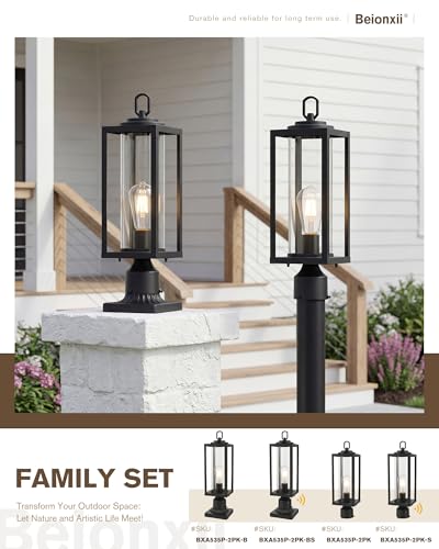 20In Outdoor Post Light (Black(No Sensor) / 20 in)