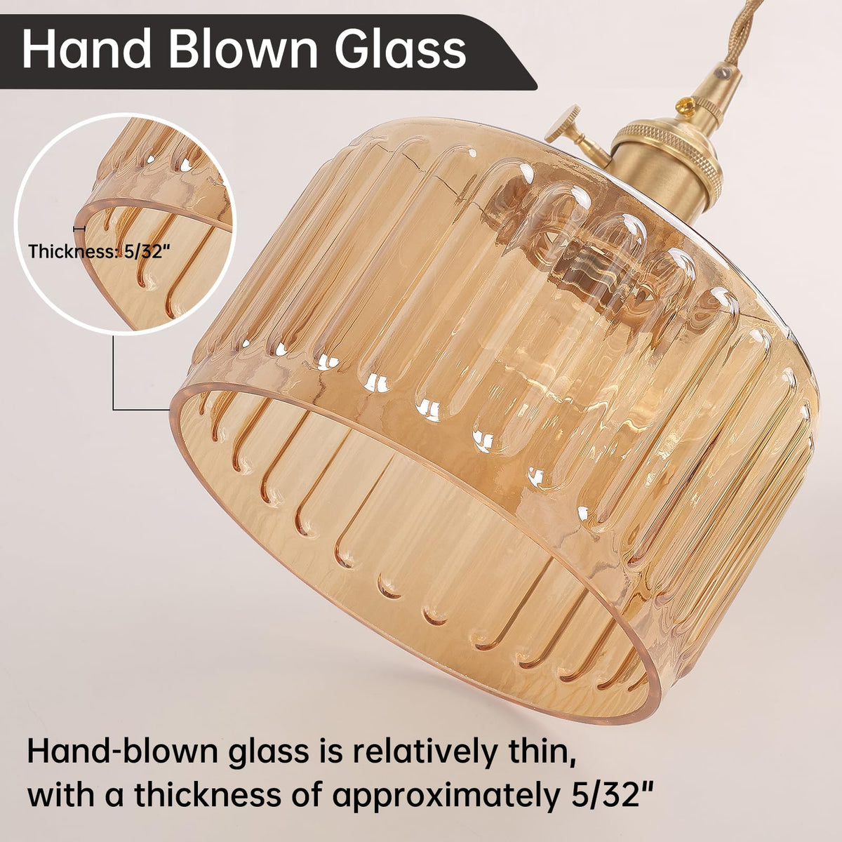 Plug in Pendant Light Hanging Light Fixture Corded On (Amber)