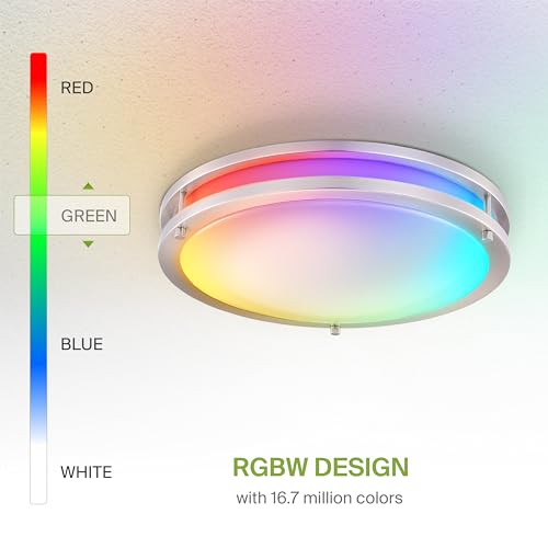 LED 16" Round Flush Mount Lighting (Brushed Nickel)