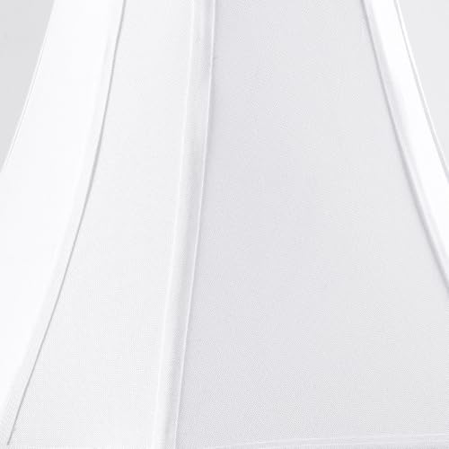 Pure White Linen Square Cut Corner Bell Lamp Shade Set of 2 Medium Lampshade 6.25×6.25''Top13×13''Bottom×11''Hight (Pure White-1 / (6.25*6.25)(13*13)11* 2 Pack)