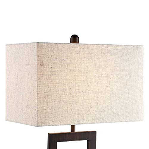Todd 30" Large Table Lamps Set of 2 USB Port Outlet Bronze Base