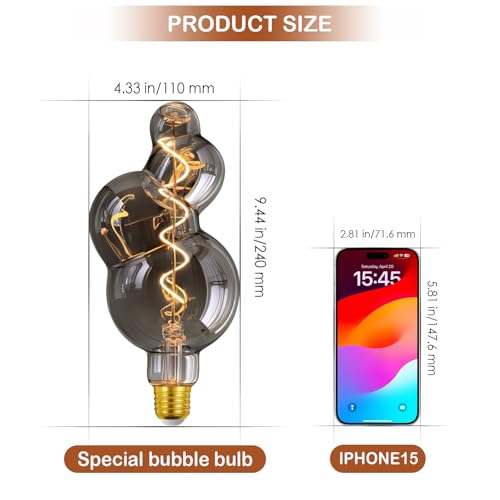 4W Filament 2700K Warm Lights (Special Electroplated Bubble Lights(dimmable))