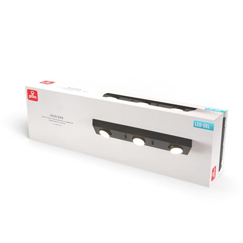 3 Light Matte Black LED Integrated Track Lighting (Black, Bleecker)