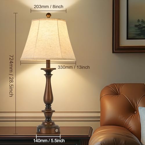 28.5'' Farmhouse Table Lamp Set of 2 (Antique Copper / 28.5'')