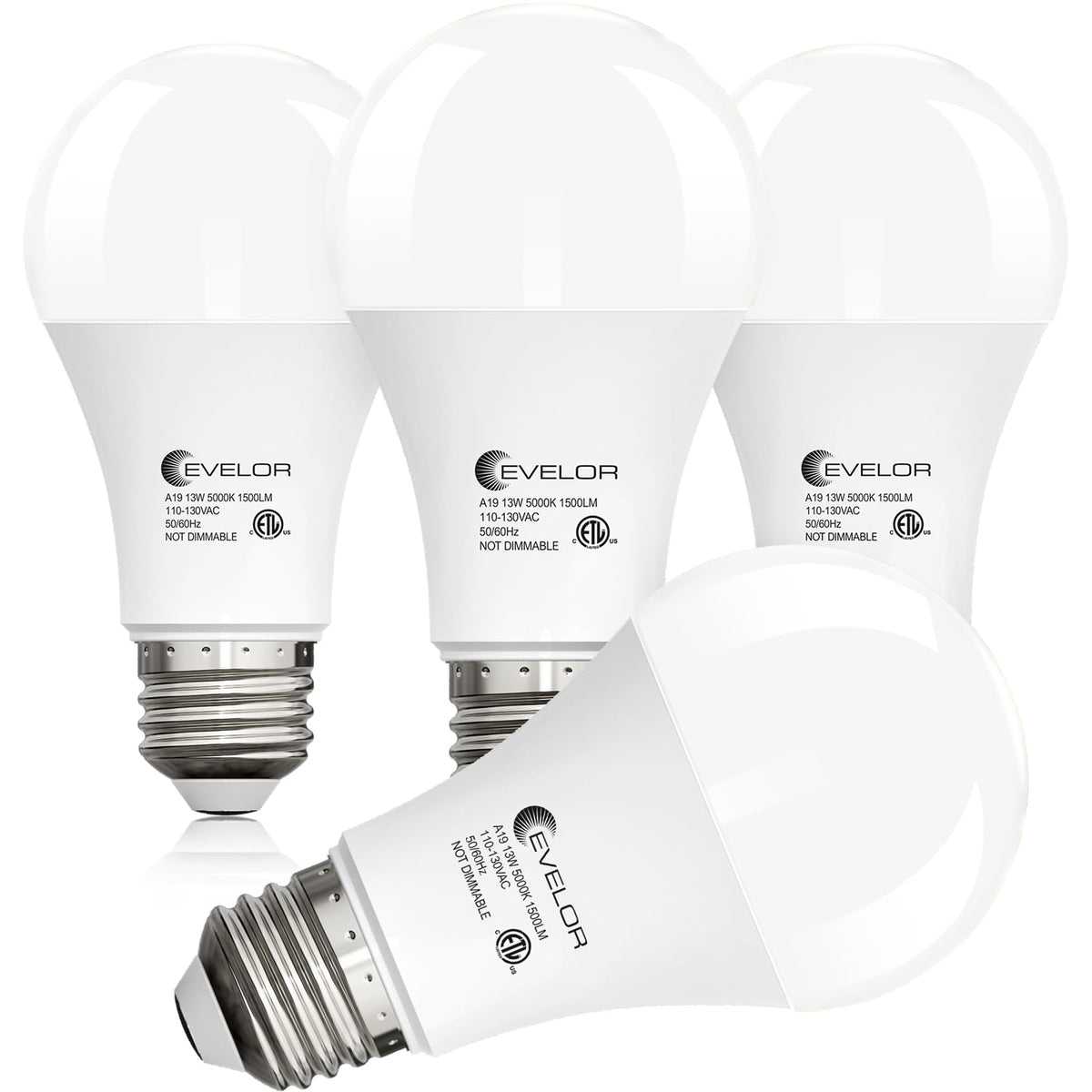 A19 LED Light Bulbs (Daylight 5000k / 4 Pcs)